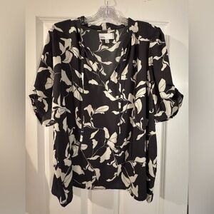 Nordstrom Dark Gray and Ivory Blouse